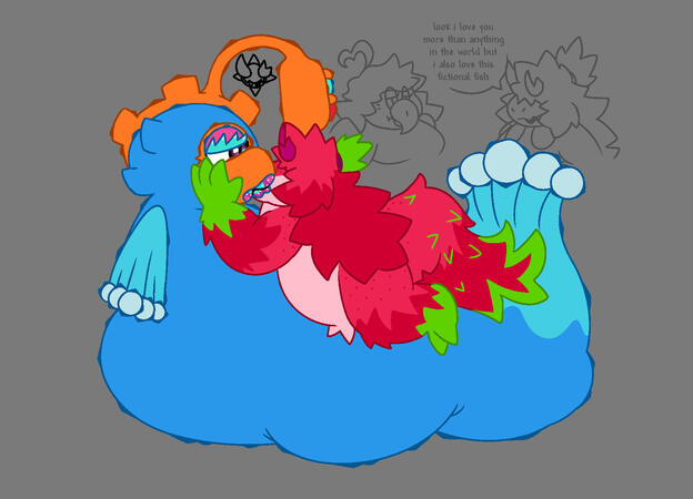 bit making out with stone fish from donkey kong bananza