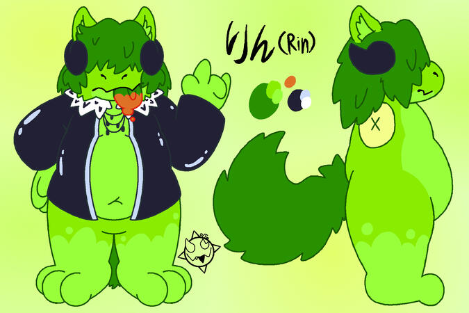 apple cottonball demon refrence sheet for @mrkunia.bsky.social